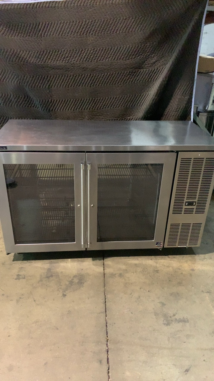 Perlick BBS60-RF-G-Y-X-H1 Back Bar Refrigerator, Under Counter 2 Glass Swing Doors Stainless Steel Front Breathing