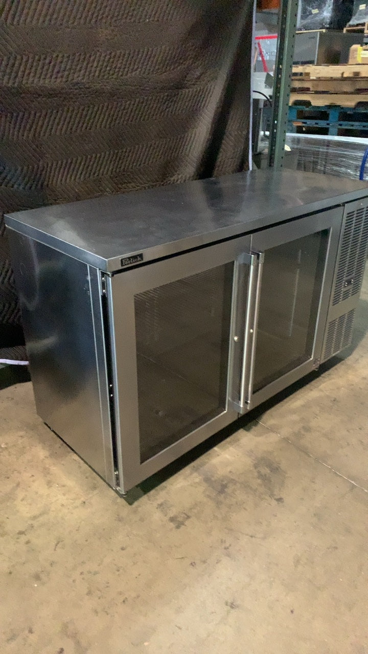 Perlick BBS60-RF-G-Y-X-H1 Back Bar Refrigerator, Under Counter 2 Glass Swing Doors Stainless Steel Front Breathing