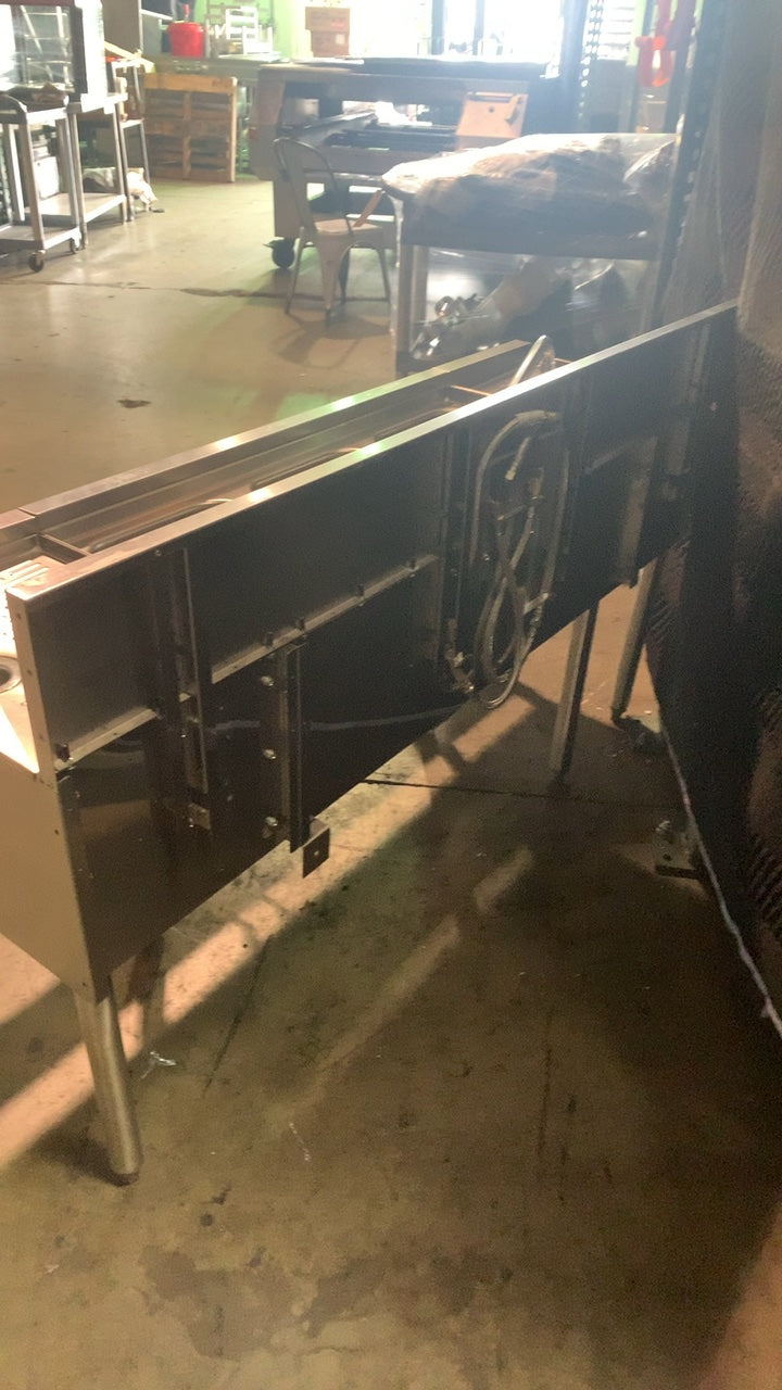 Perlick TS53C Sink, Underbar 3 Compartments Two Drainboards Faucet Speed Rail
