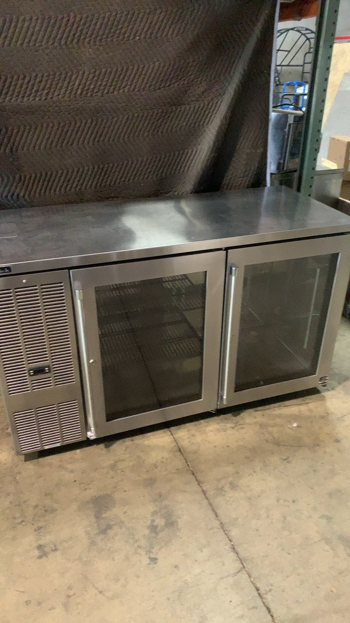 Perlick BBS60-RF-G-Y-X-H1 Backbar Refrigerator, Under Counter Two Glass Doors, Stainless Steel, 115V