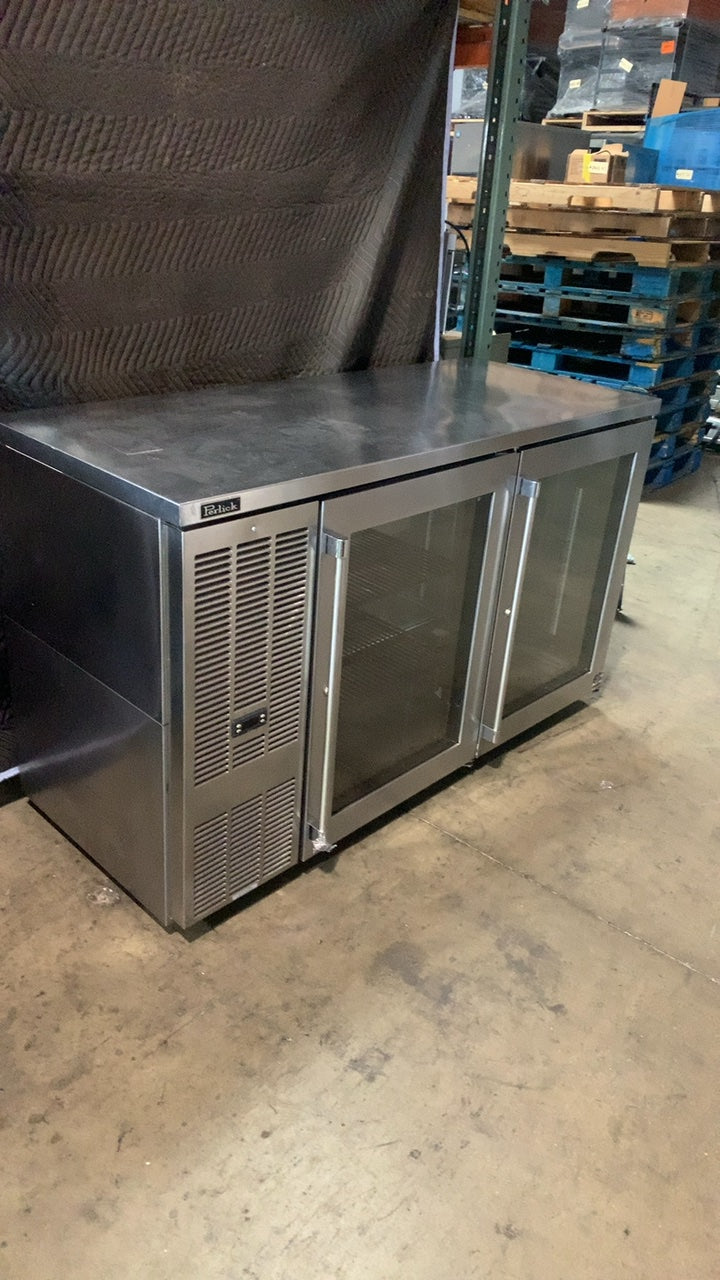 Perlick BBS60-RF-G-Y-X-H1 Backbar Refrigerator, Under Counter Two Glass Doors, Stainless Steel, 115V