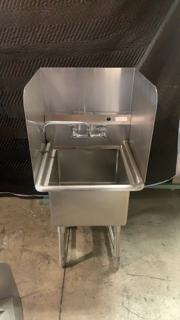 Custom Stainless Steel Utility Sink W Splash Guard