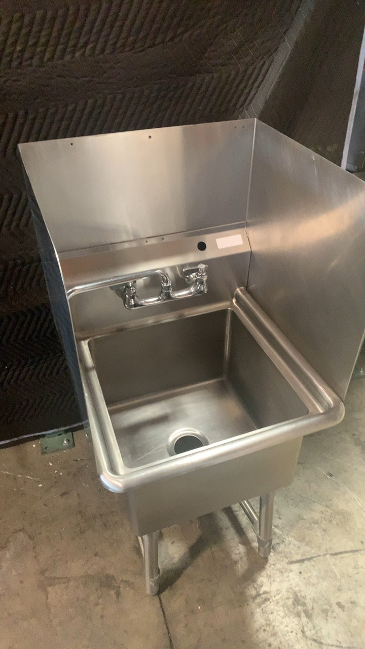 Custom Stainless Steel Utility Sink W Splash Guard