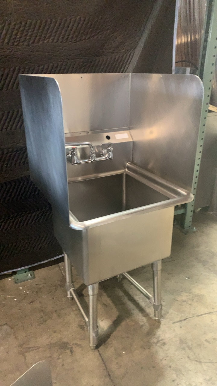 Custom Stainless Steel Utility Sink W Splash Guard
