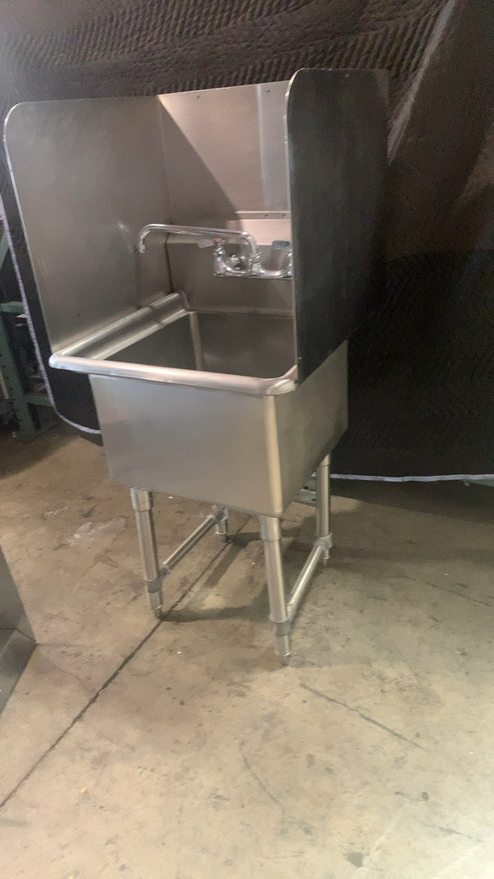 Custom Stainless Steel Utility Sink W Splash Guard