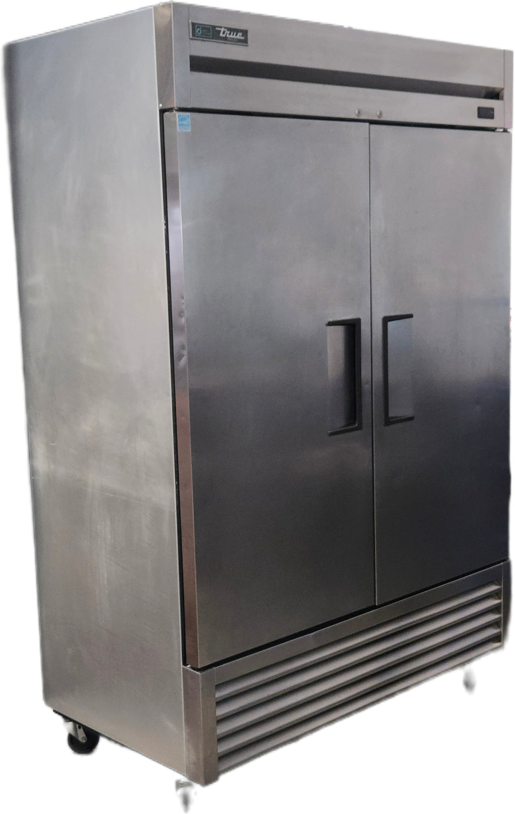True Commercial Reach-in Unit With A Stainless Steel Exterior With Two Solid Swing Doors