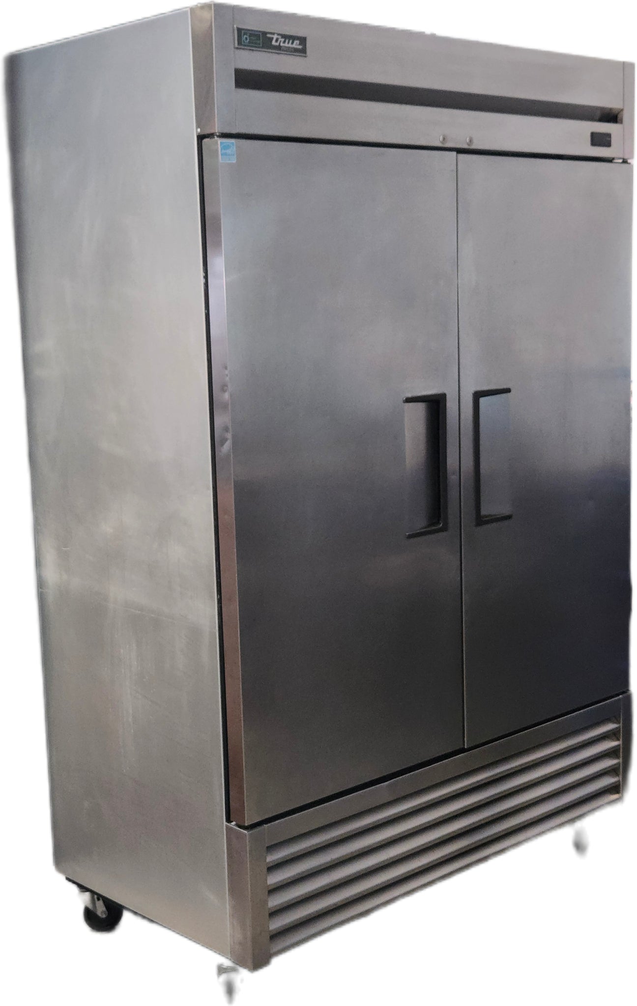 True Commercial Reach-in Unit With A Stainless Steel Exterior With Two Solid Swing Doors