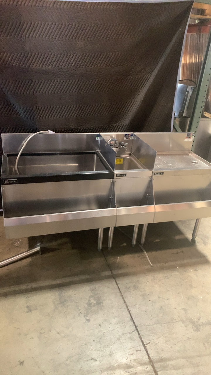 Perlick TS24 Underbar Sink, Combo Unit With Ice Bin, Faucet, Drainboard, NSF Certified