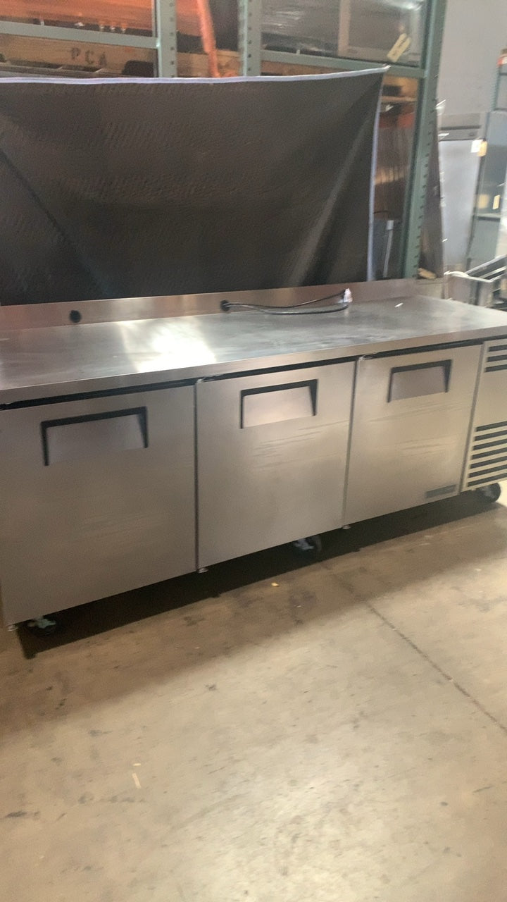 True TWT-93-HC Refrigerator, Worktop 3 Solid Swing Doors Stainless Steel 115V 1 Phase on Casters