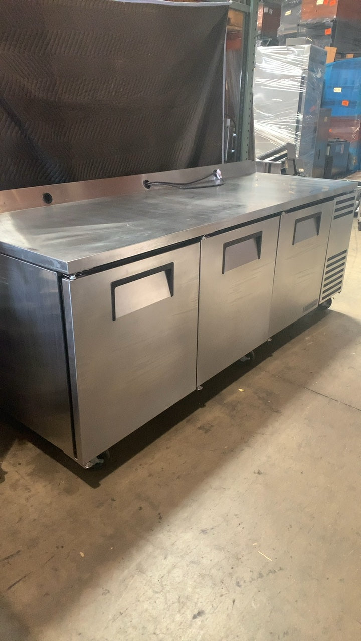 True TWT-93-HC Refrigerator, Worktop 3 Solid Swing Doors Stainless Steel 115V 1 Phase on Casters