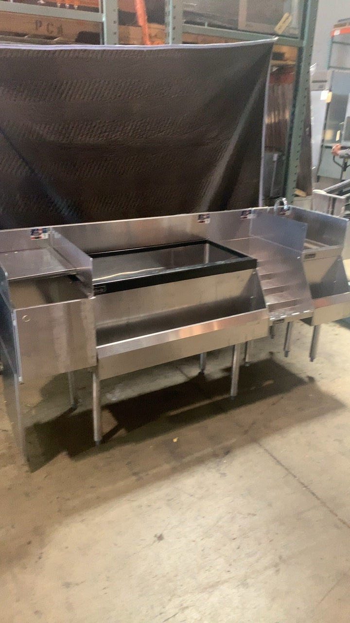 Perlick TS12TRA Bar Unit, Underbar Cocktail Station Stainless Steel Construction, Ice Bin, Hand Sink, Speed Rail, Tiered Bottle Shelving