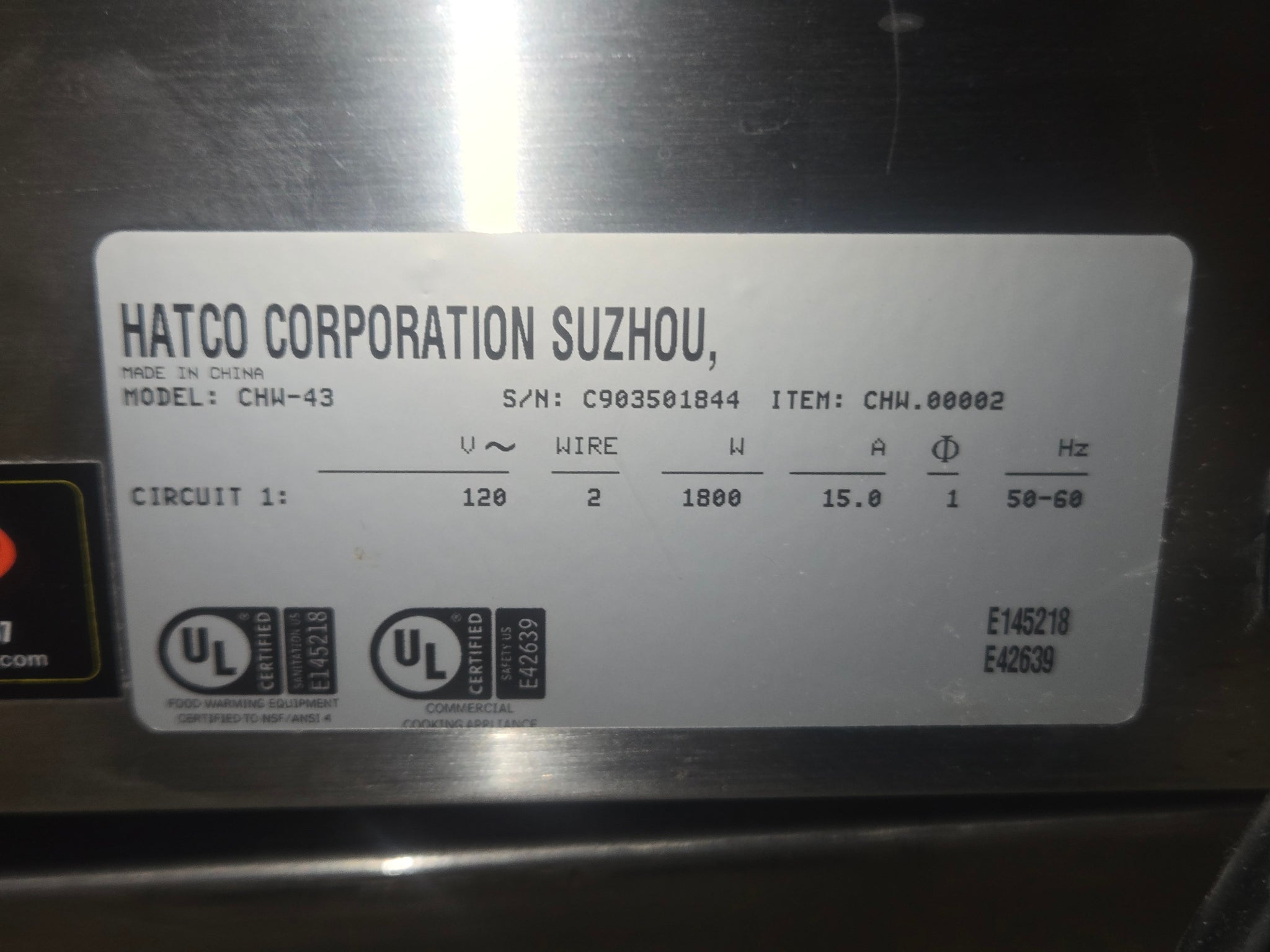 Hatco Heated Well, Countertop Single Pan