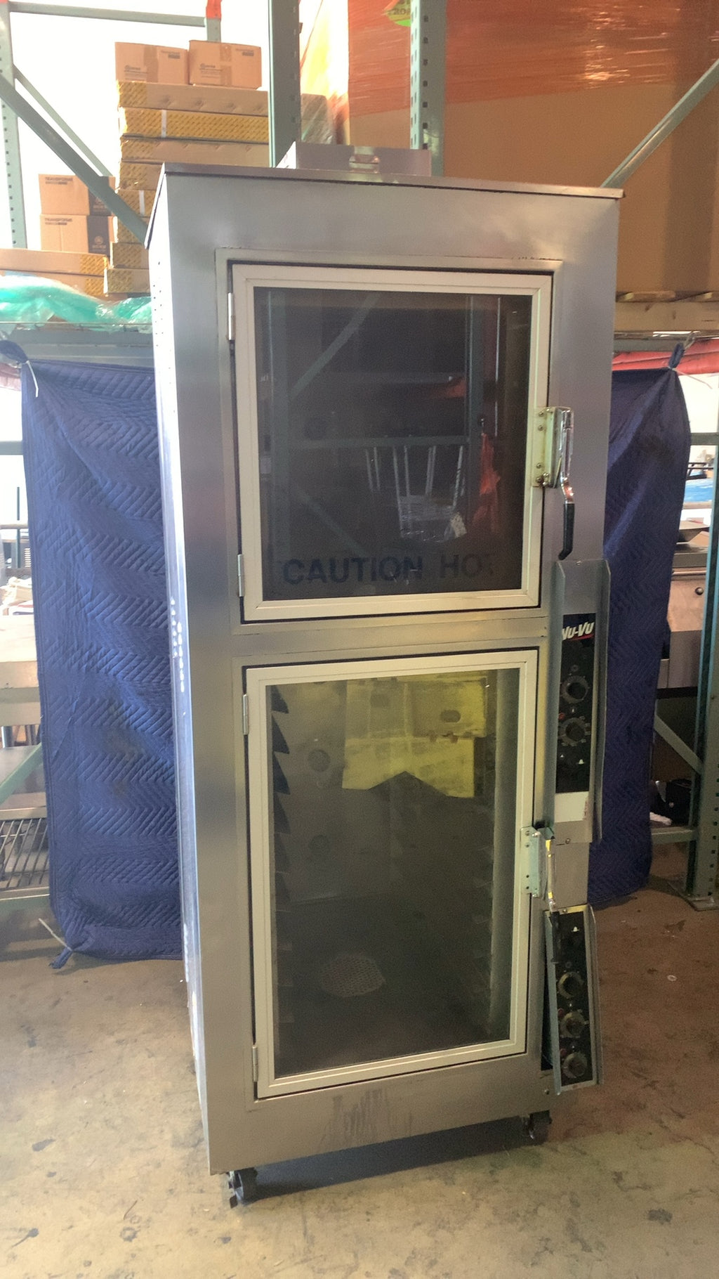 NU-VU L31-32 Proofer, Double Deck 2 Glass Doors Stainless Steel On Casters