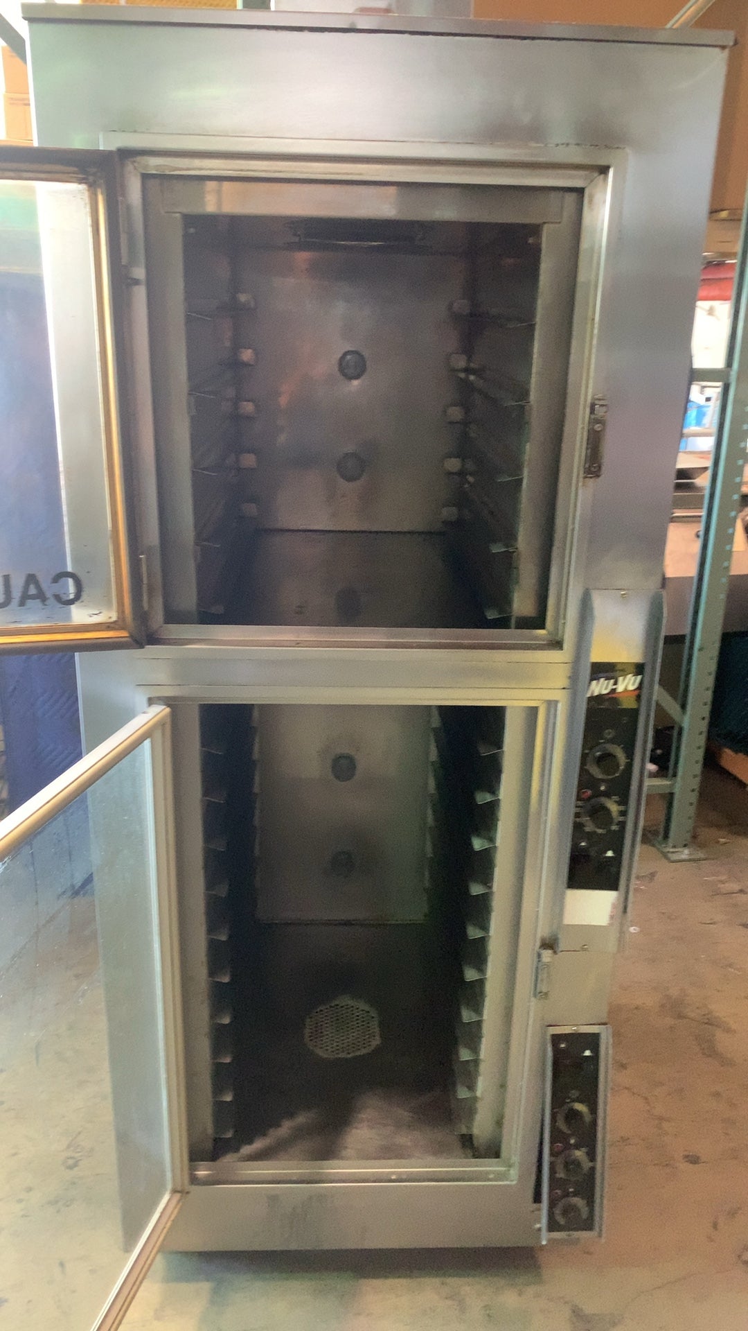 NU-VU L31-32 Proofer, Double Deck 2 Glass Doors Stainless Steel On Casters