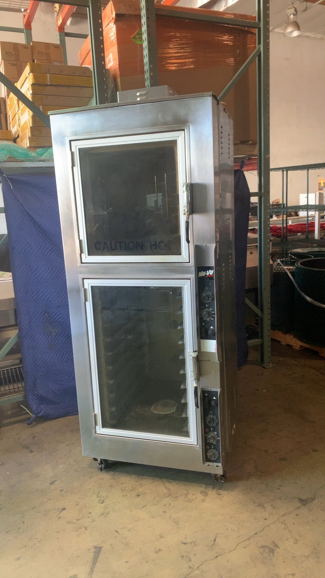 NU-VU L31-32 Proofer, Double Deck 2 Glass Doors Stainless Steel On Casters