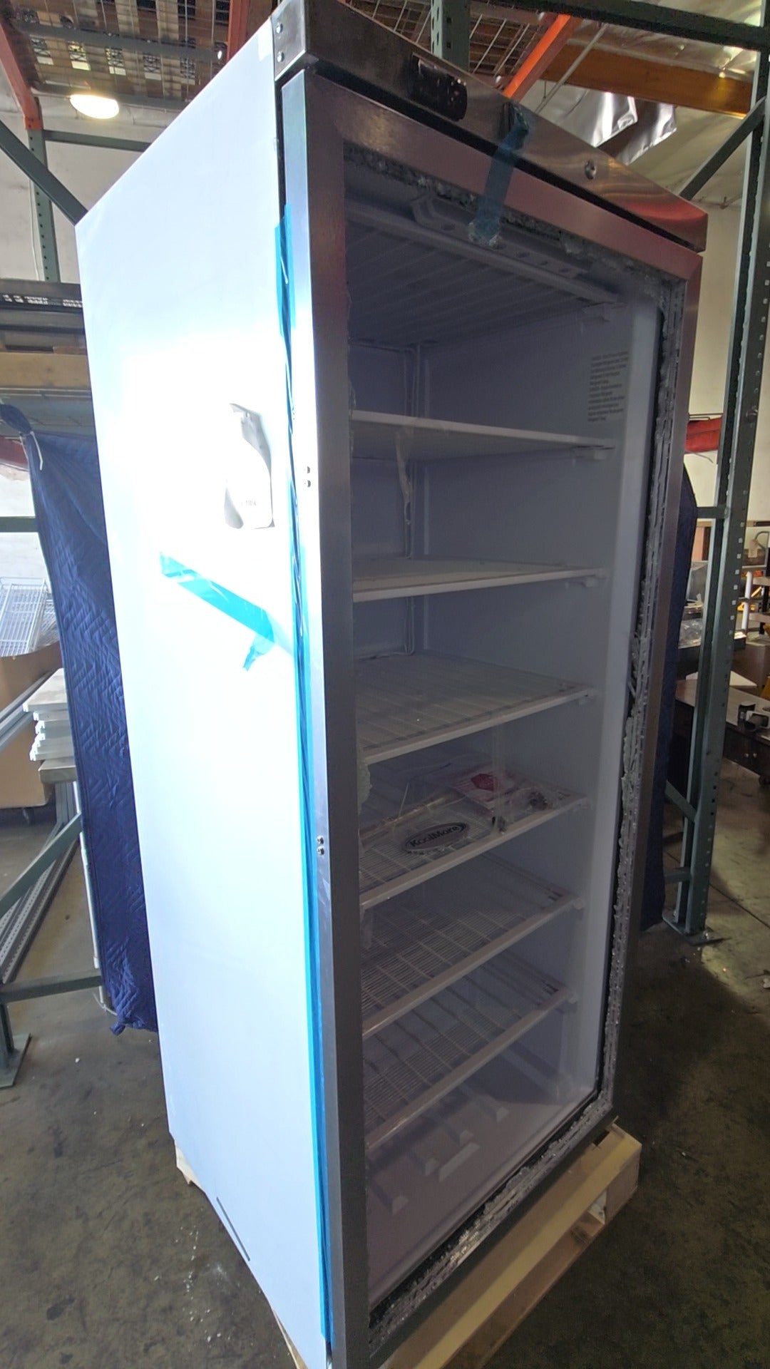 KoolMore KM-FMD20SGD Refrigerator, Upright Glass Door Display Wire Shelves