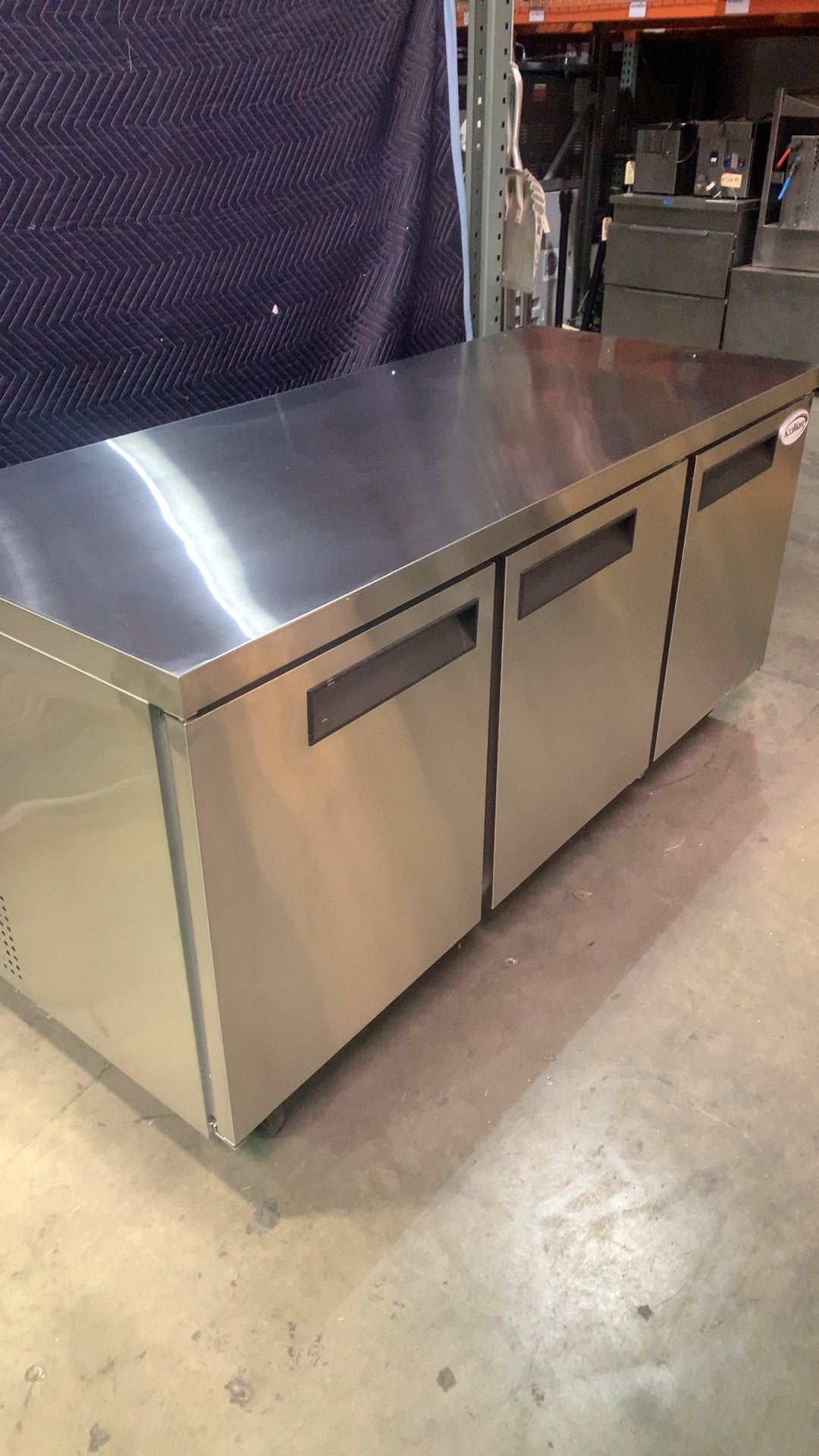 KoolMore KM-UCR 3DSS Refrigerator, Under Counter 3 Stainless Steel Doors Casters