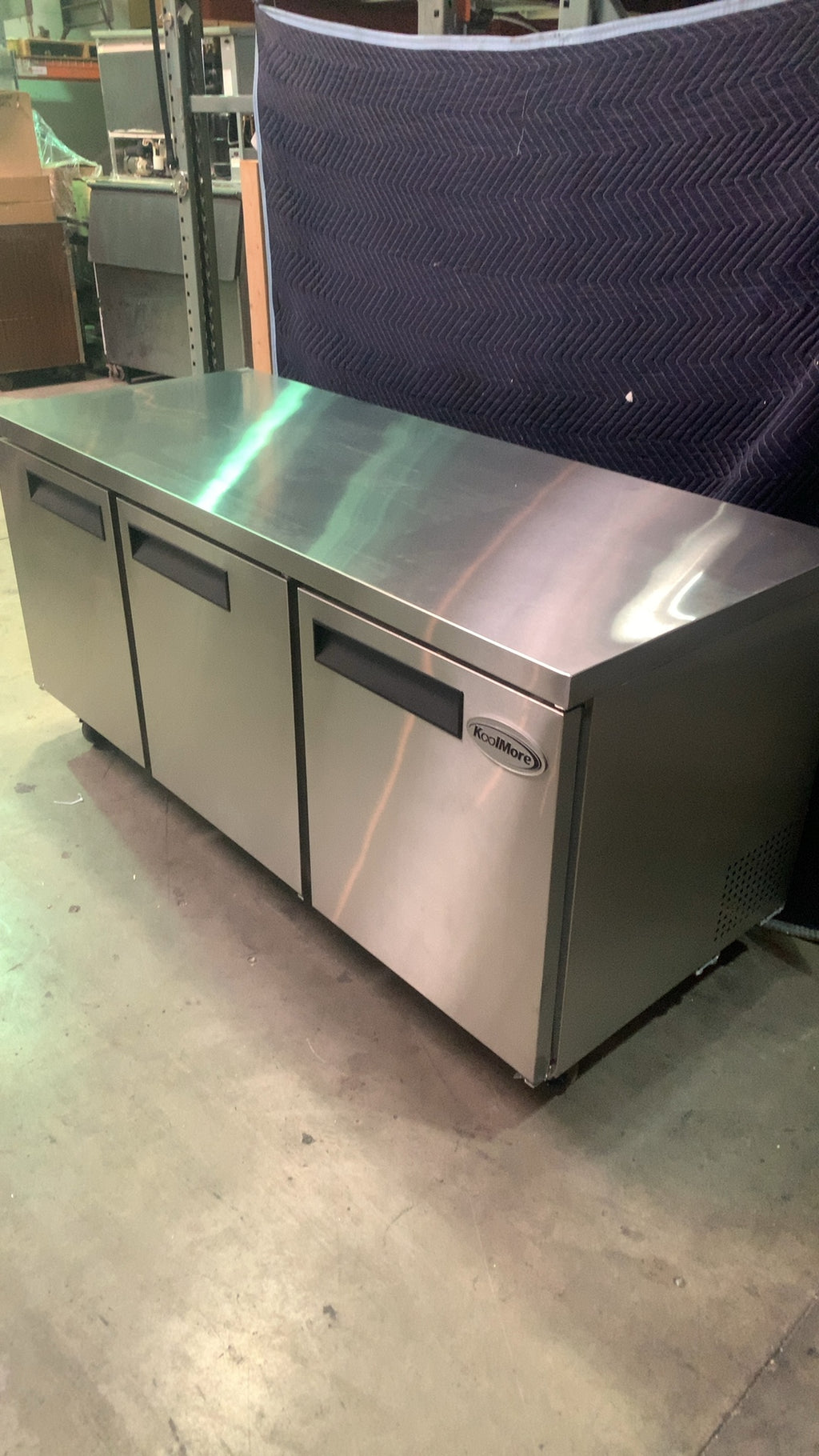 KoolMore KM-UCR-3DSS Refrigerator, Under Counter 3 Stainless Steel Doors On Wheels
