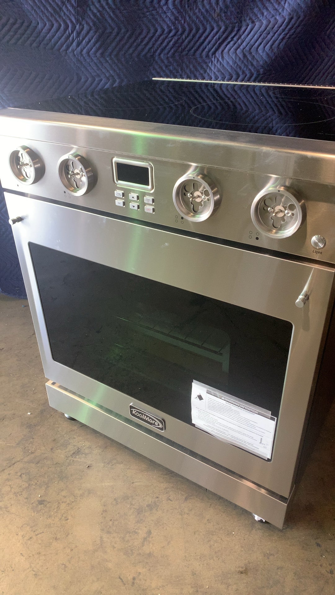 KoolMore KM-EPR-30AP-SS Electric Range, Freestanding 4 Electric Burners Single Oven Stainless Steel Finish Glass Cooktop