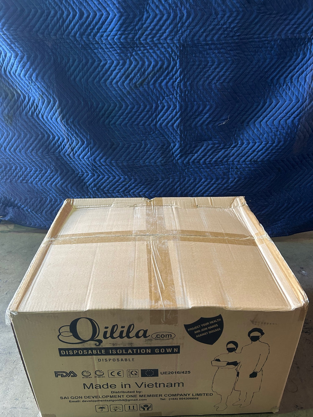 Blue Qilila Disposable Isolation Gown - Large - Lot of 100