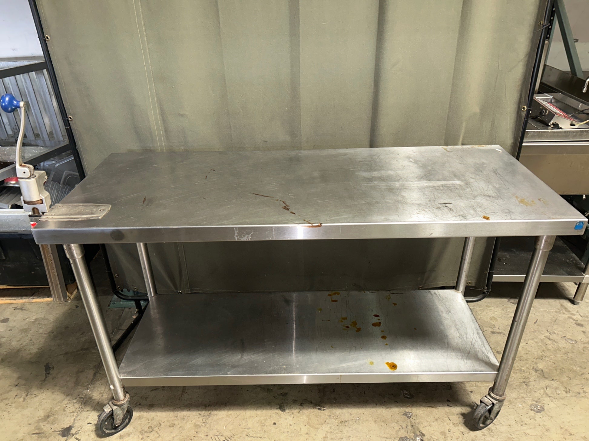 Stainless Steel Prep Table on Wheels