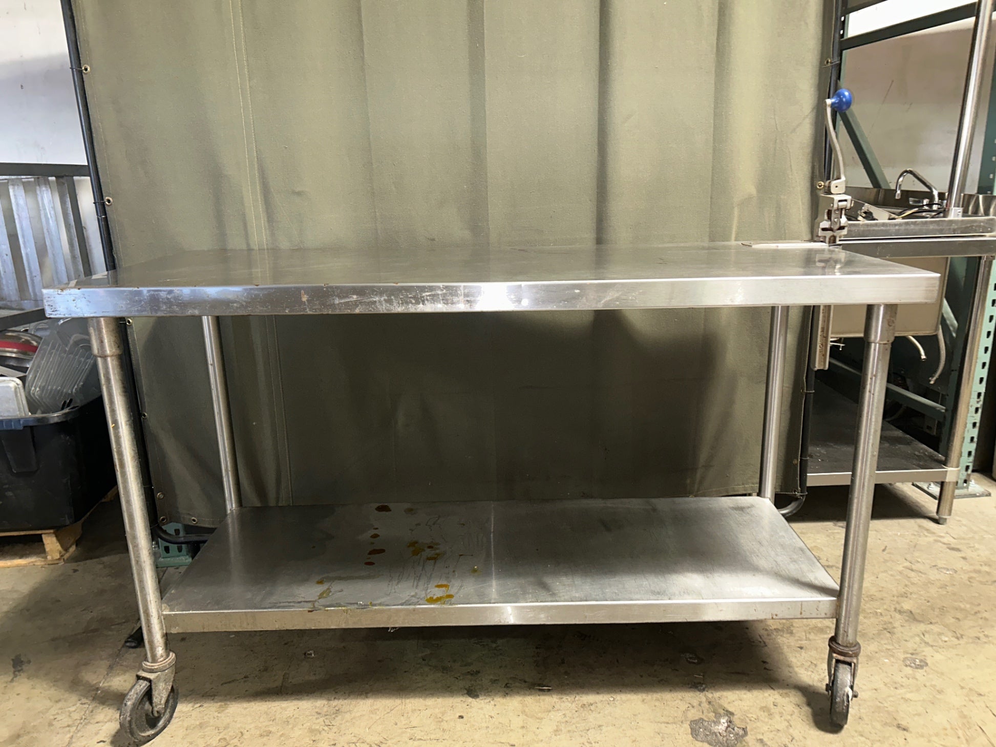 Stainless Steel Prep Table on Wheels