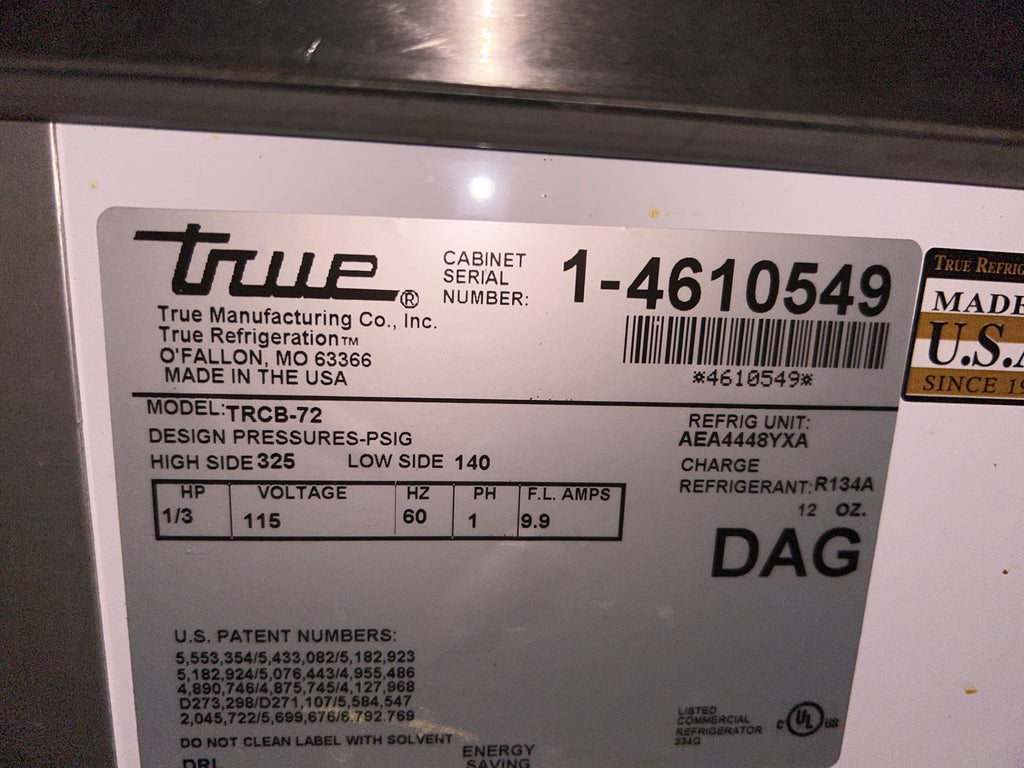 True TRCB‑72 Refrigerated Chef Base with 4 Drawers