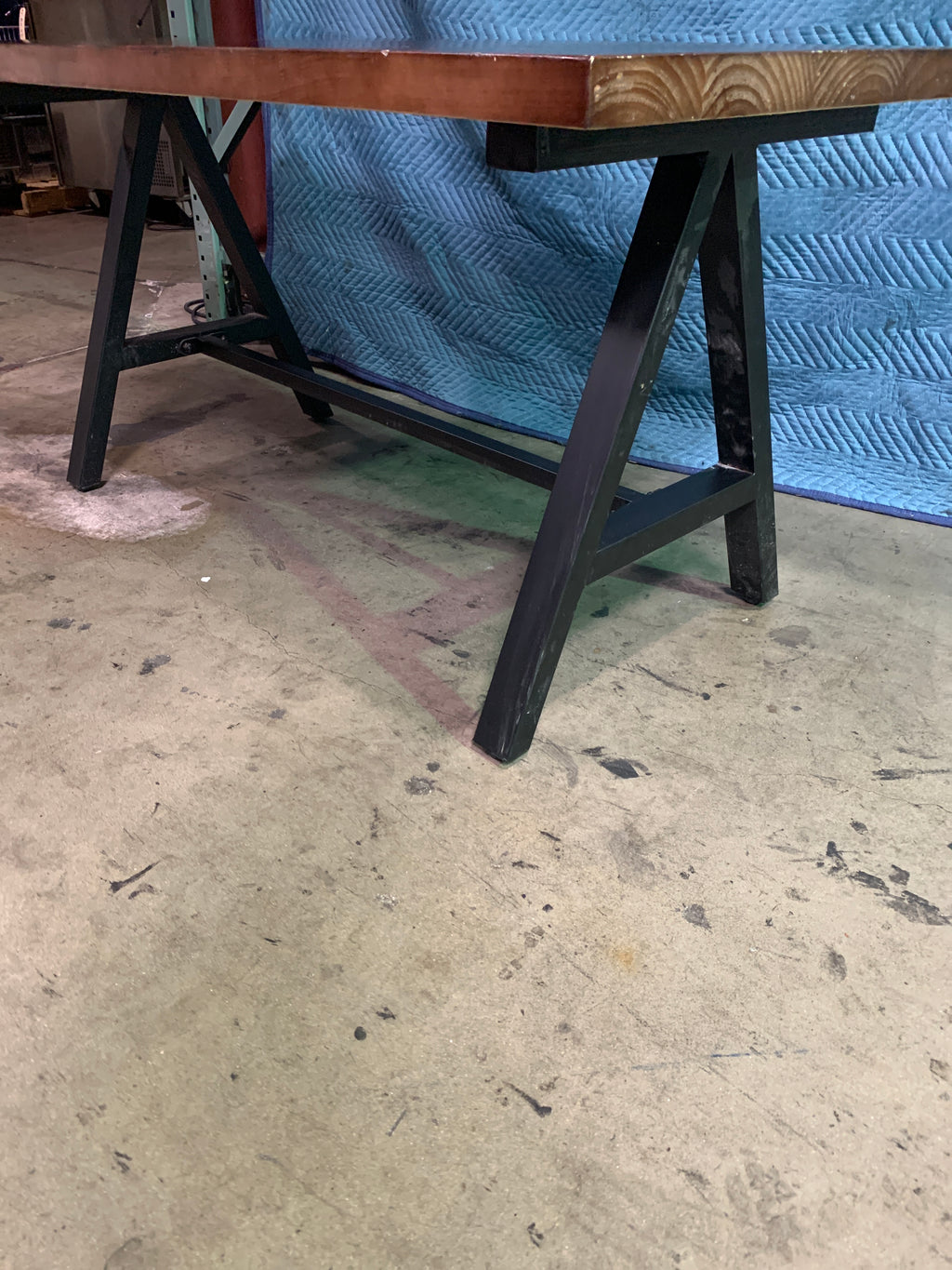 Wooden Table On Metal Base - Lot of 4