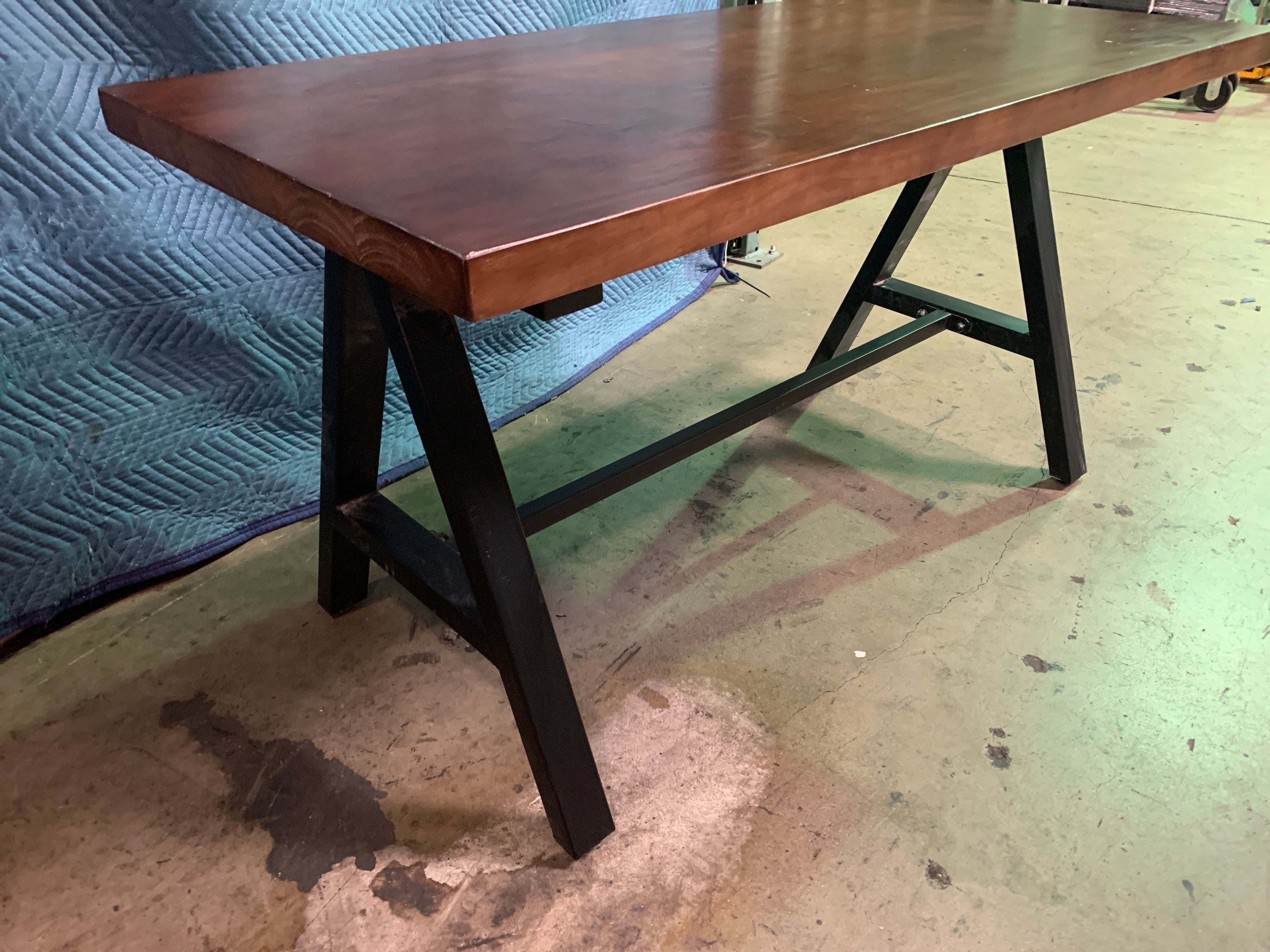 Wooden Table On Metal Base - Lot of 4