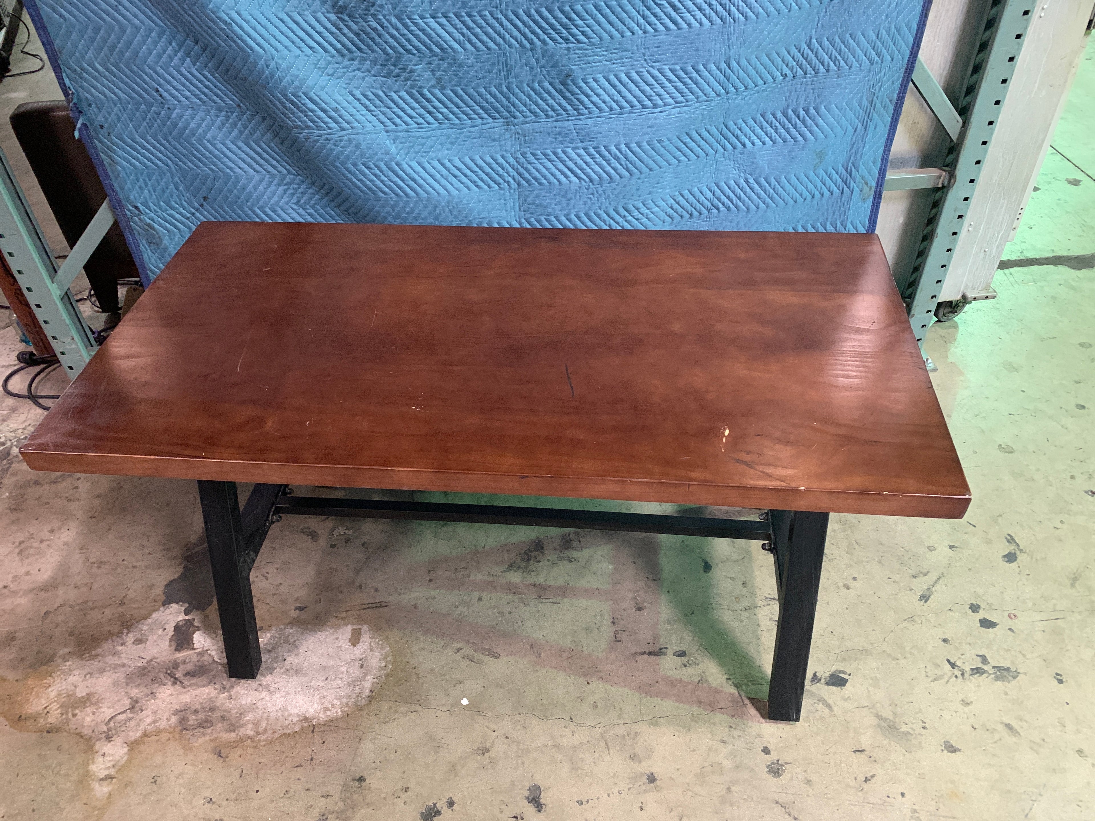 Wooden Table On Metal Base - Lot of 4