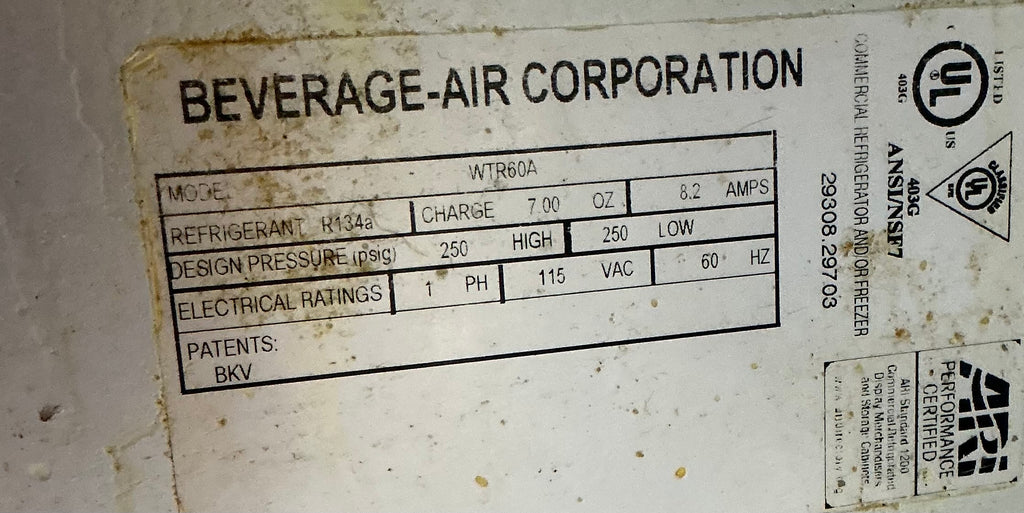 BEVERAGE-AIR WTR60A Refrigerator, Worktop 2-Door 115V