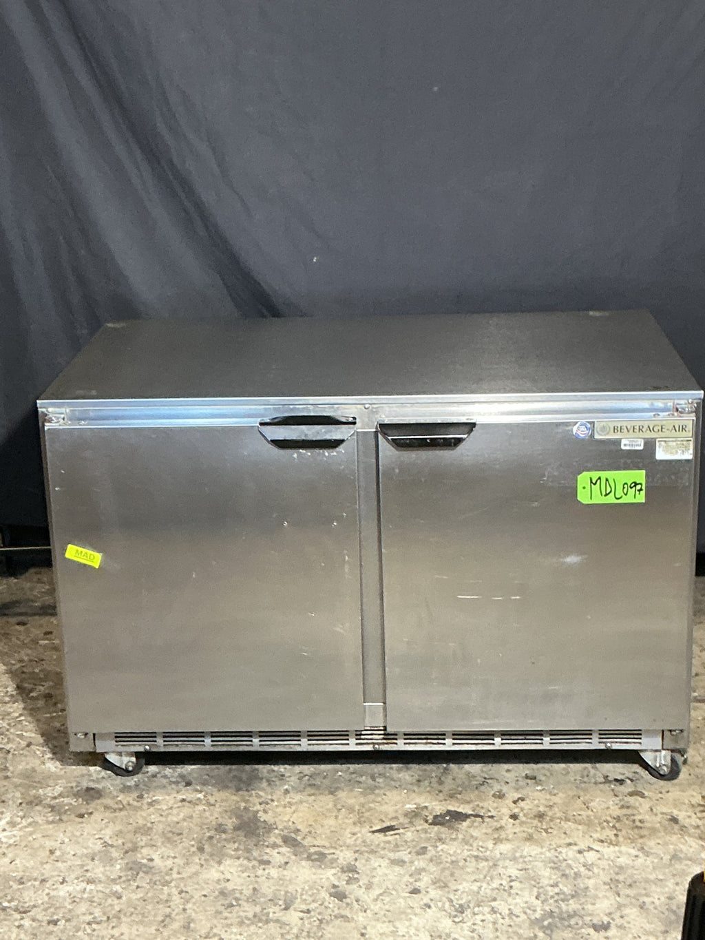 BEVERAGE-AIR UCR48A-23-HMP Refrigerator, Under Counter 2 Swing Doors Stainless Steel 115 VAC