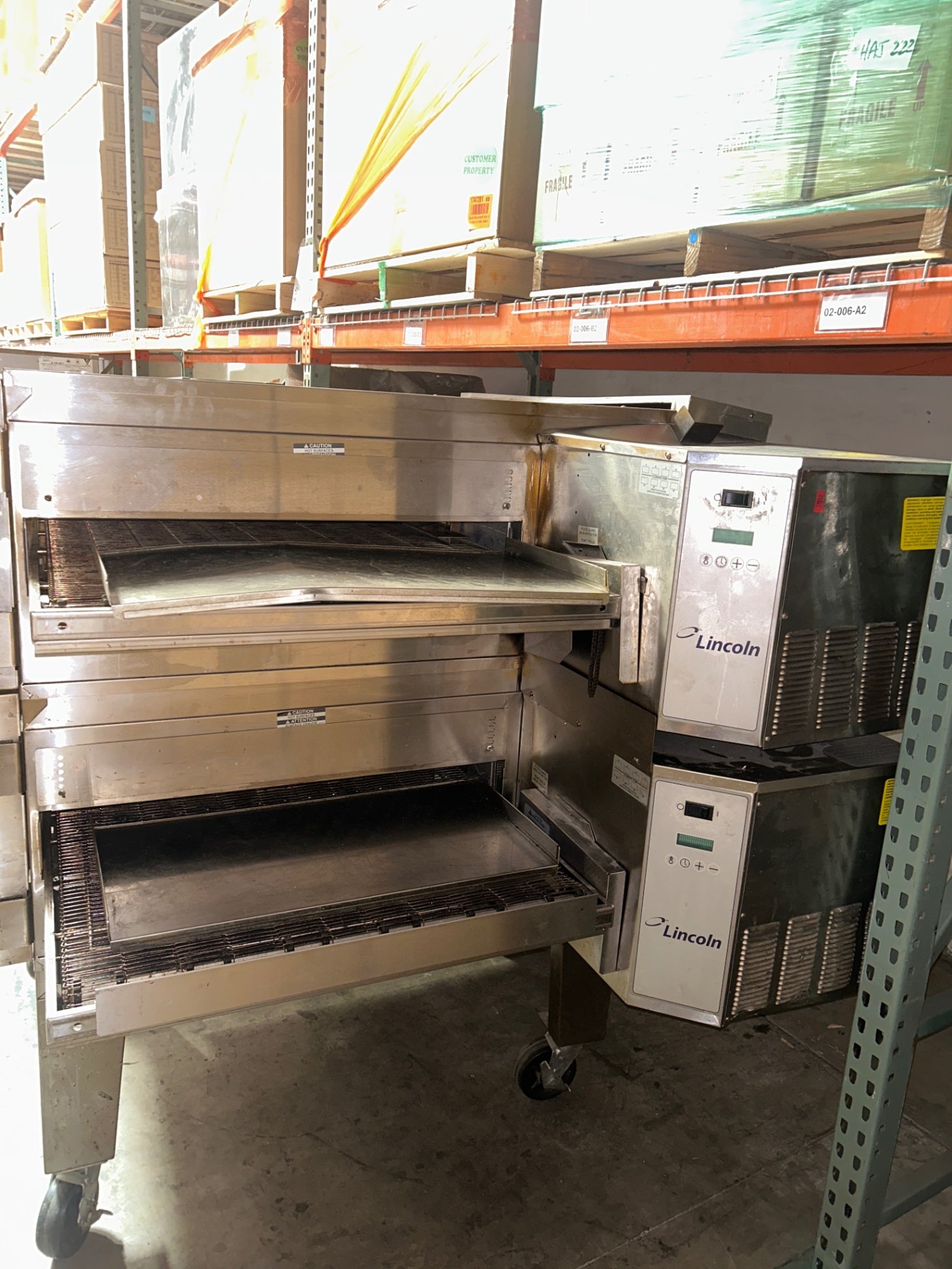 Lincoln 1600-000-U-K3022 Conveyor Oven, Double Deck Natural Gas Electric With Wheels