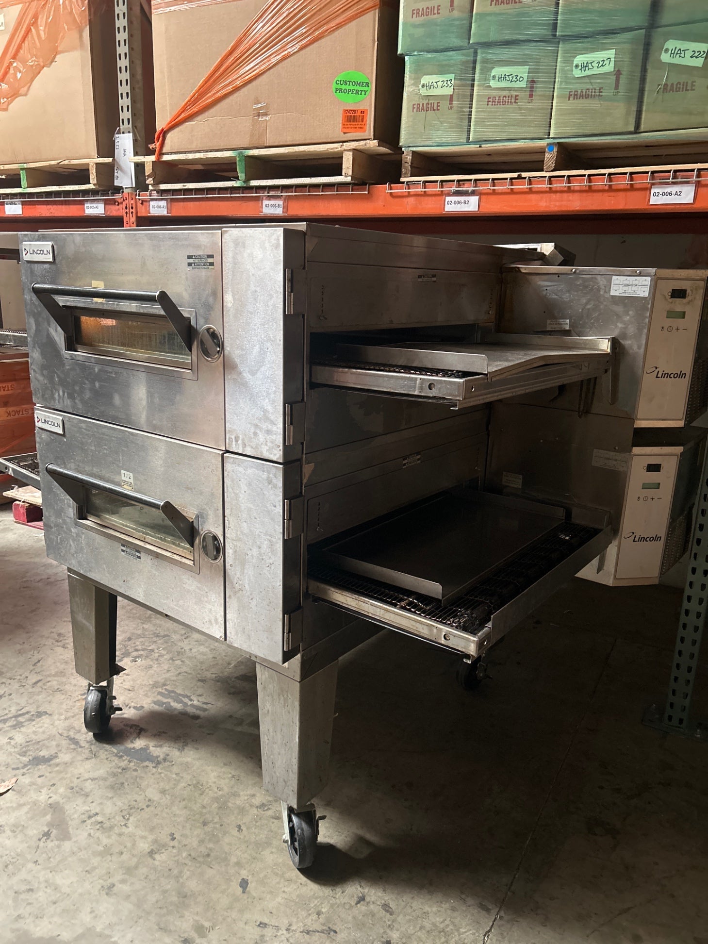 Lincoln 1600-000-U-K3022 Conveyor Oven, Double Deck Natural Gas Electric With Wheels
