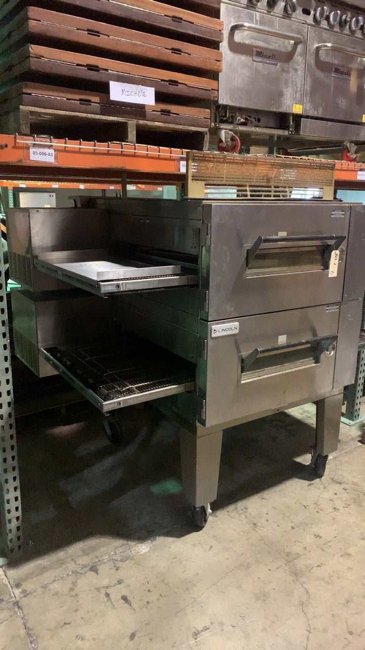 Lincoln 1600-000-U-K3022 Conveyor Oven, Double Deck Natural Gas Electric with Wheels