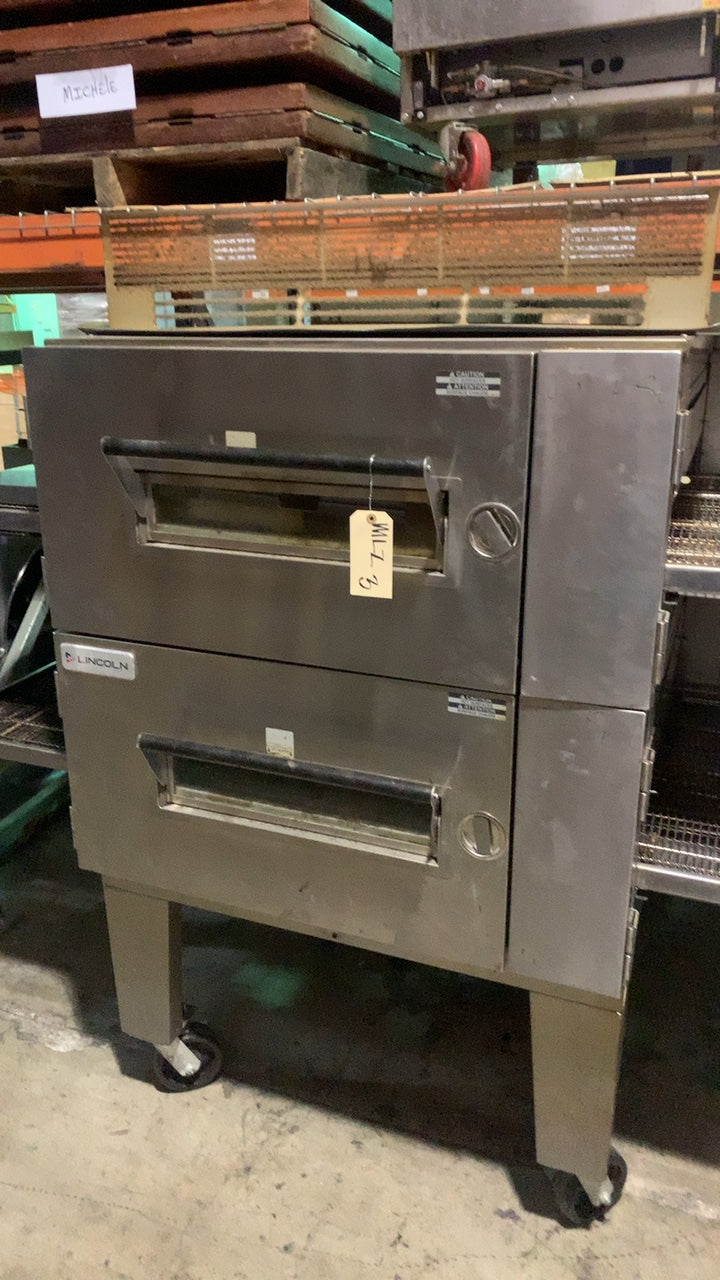 Lincoln 1600-000-U-K3022 Conveyor Oven, Double Deck Natural Gas Electric with Wheels