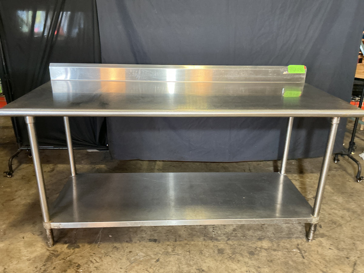 Standard Series Work Table, Stainless Steel with Backsplash and Undershelf