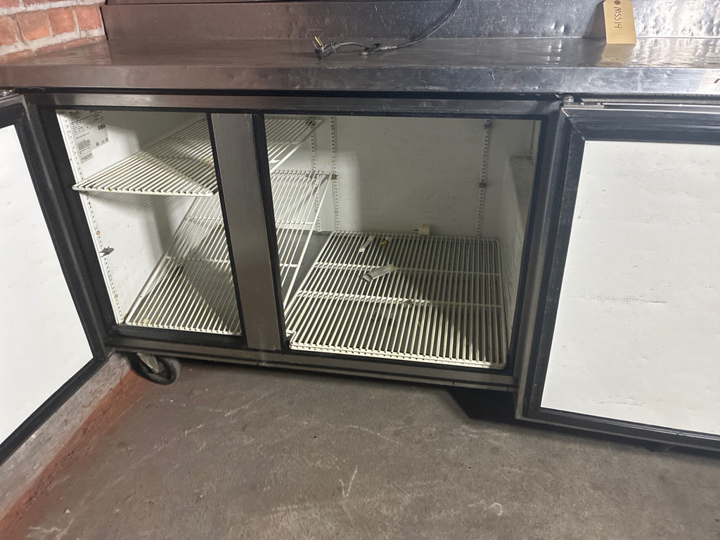 True TPP-60 Pizza Prep Table, Refrigerated, 2 Solid Swing Doors, Stainless, Mobile