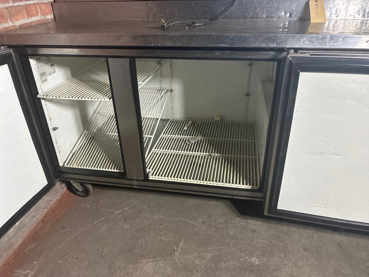 True TPP-60 Pizza Prep Table, Refrigerated, 2 Solid Swing Doors, Stainless, Mobile