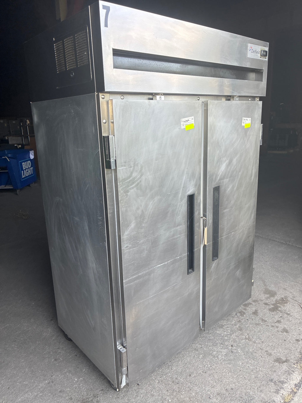 Delfield 6051XL-S Refrigerator, Upright, 2 Solid Swing Doors, Stainless, Mobile