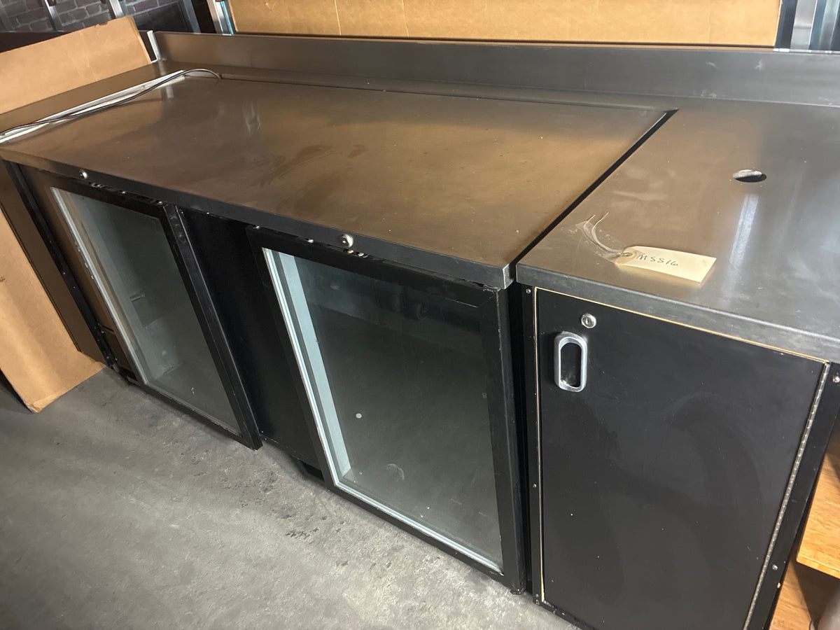 Beverage Air BB68G-1-B Back Bar Refrigerator W/ Back Bar Countertop, 2 Glass Swing Doors, Mobile