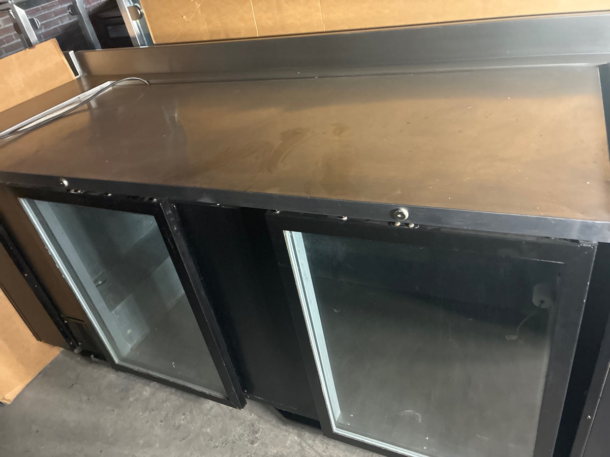 Beverage Air BB68G-1-B Back Bar Refrigerator W/ Back Bar Countertop, 2 Glass Swing Doors, Mobile
