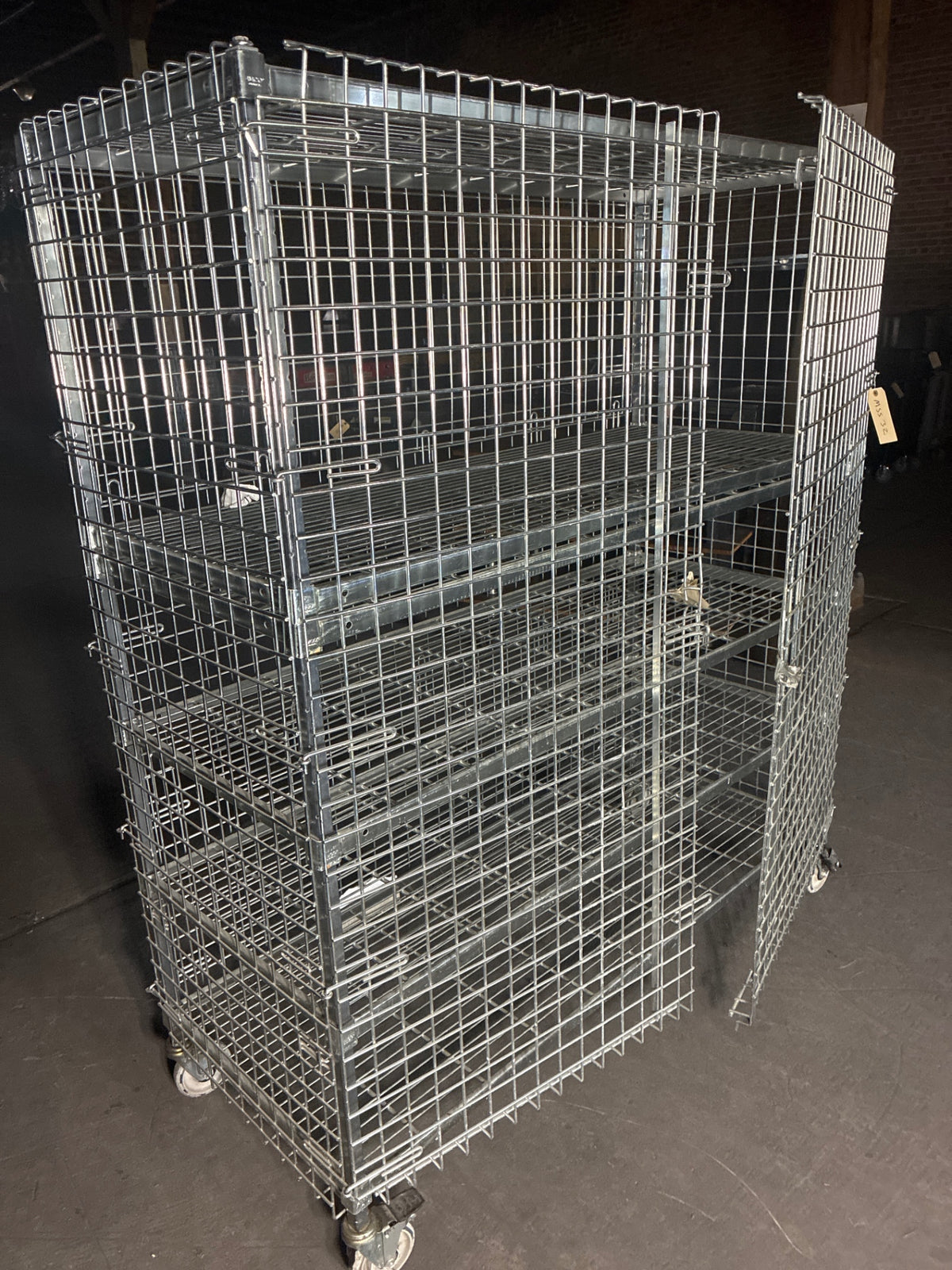 AMCO Metal Wire Storage Shelf W/ Cage, 6 Shelves, Mobile