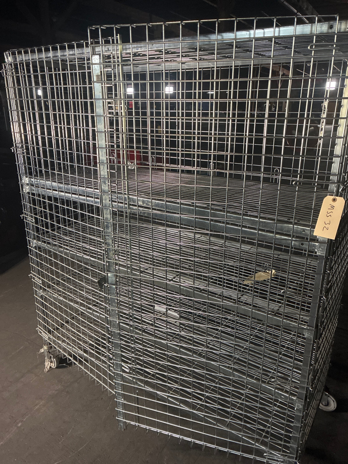 AMCO Metal Wire Storage Shelf W/ Cage, 6 Shelves, Mobile