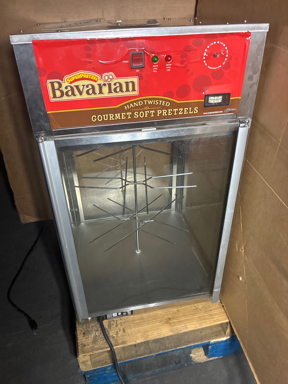 Wisco 00JJ850D Merchandiser W/ Pretzel Rack, Hot-Holding, Single Glass Swing Door, Countertop
