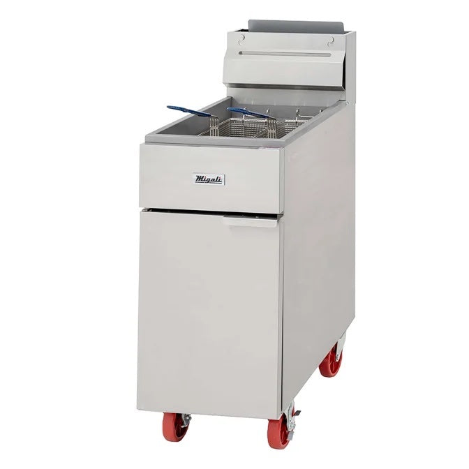 Migali C-F50-NG Deep Fryer, Single Vat, Stainless, Mobile