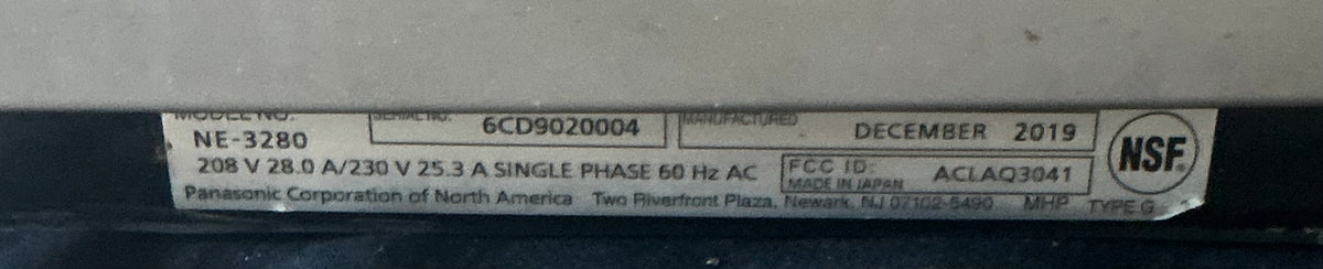 Panasonic Ventless NE-3280 PRO2 3200 Watt Programmable Microwave Sonic Steamer