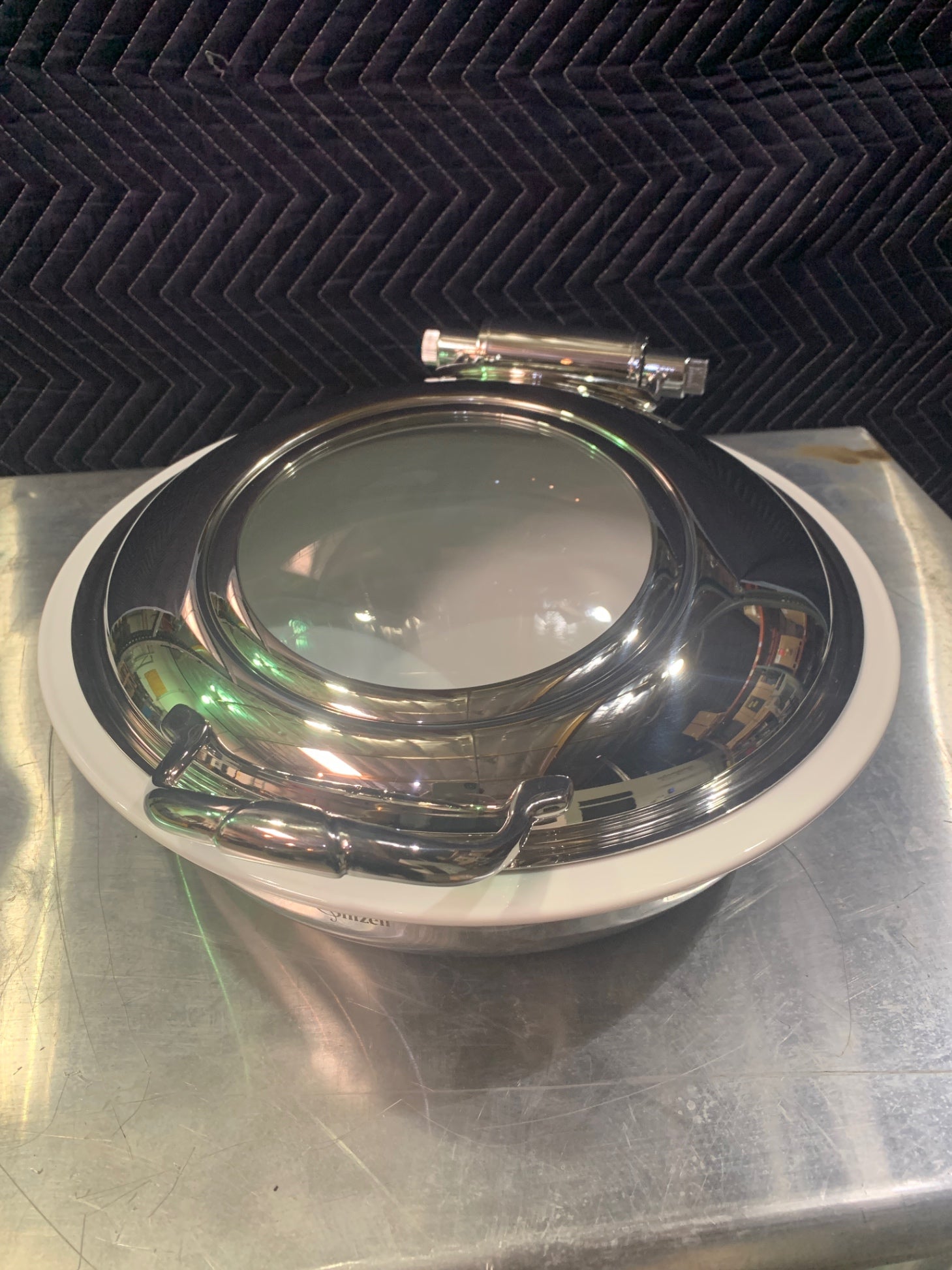 Shizell CSHR 1700 IH GP Stainless Steel Chaffing Dish W Ceramic Serving Bowl
