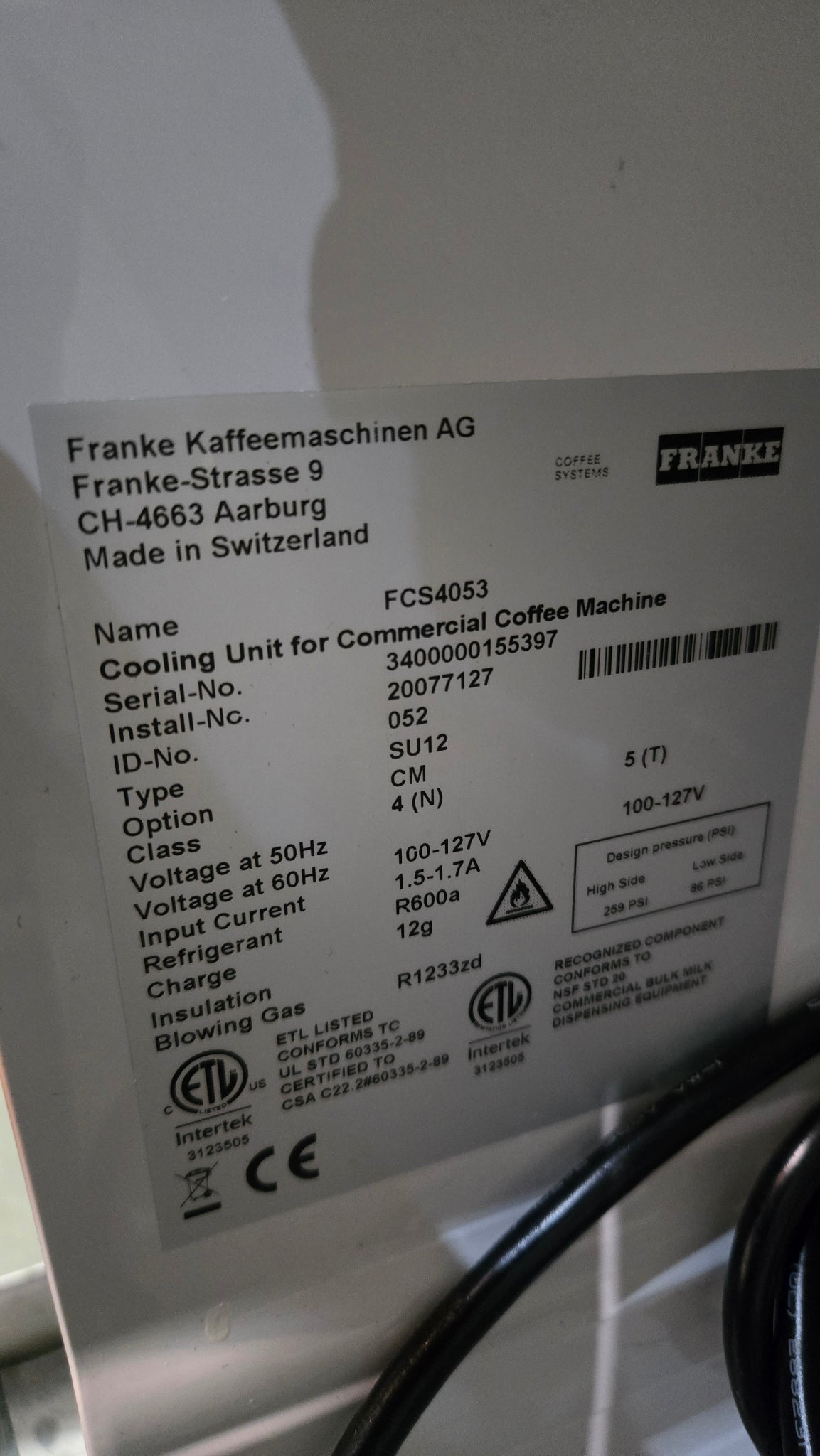 Franke A1000 Superautomatic Coffee Machine