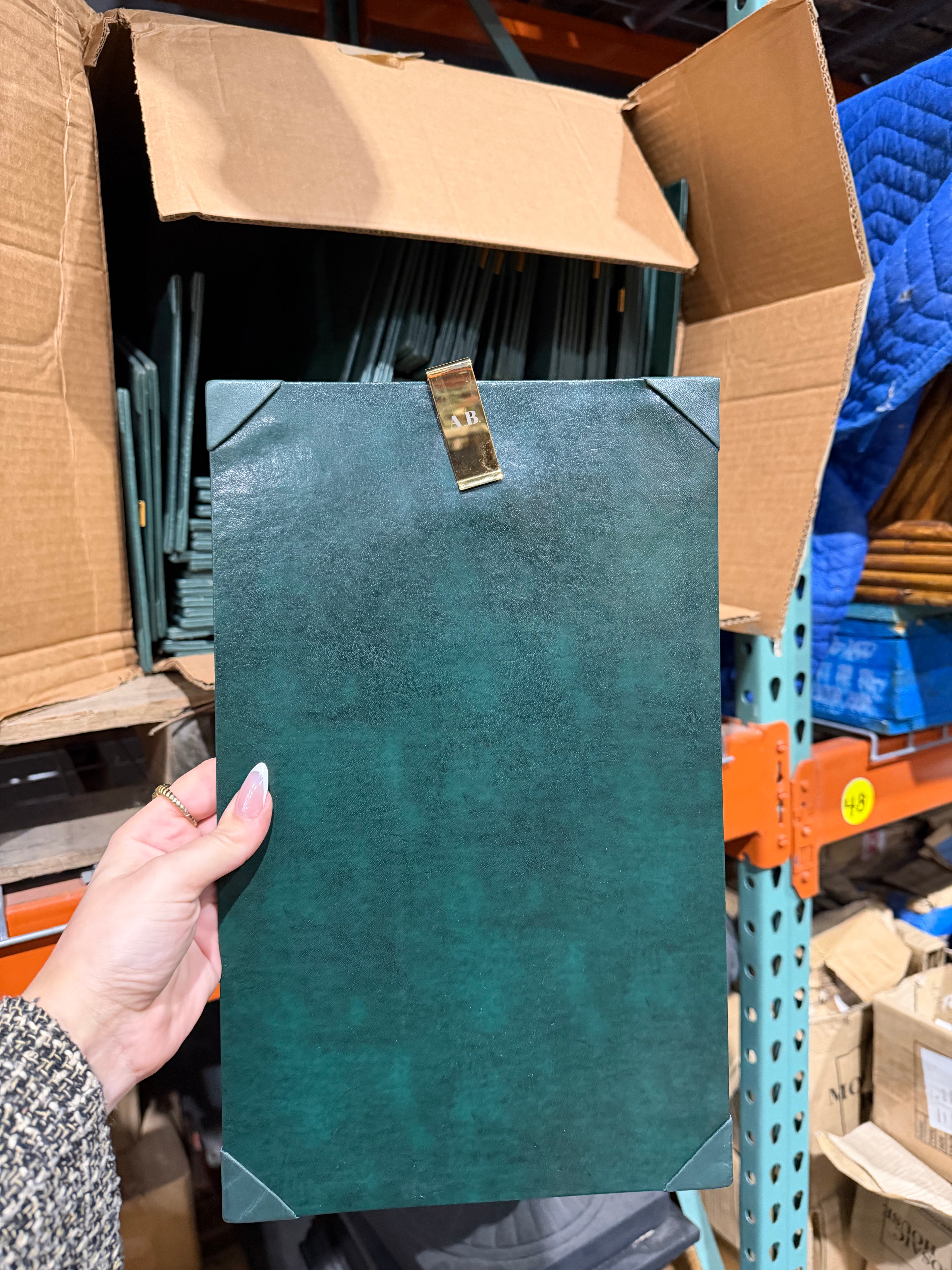 Personalized Green Leathr Clipboard